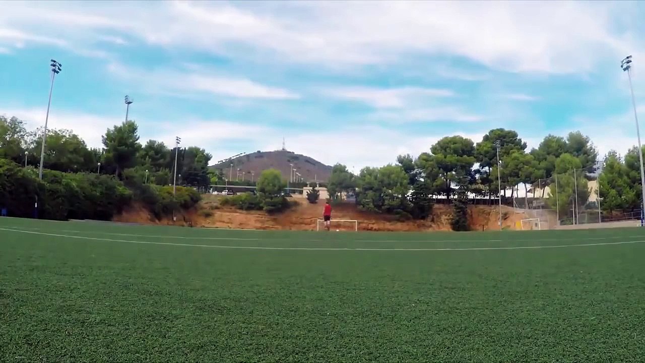 Leo Messi shows his skills using a camera as objective