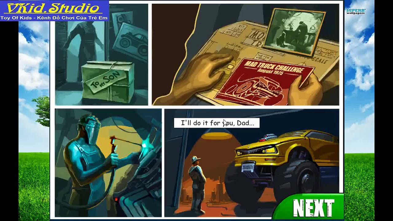 VKidStudio tập 52 - Mad Truck Challenge - Game Walktrough - Part 1 Car toy play set