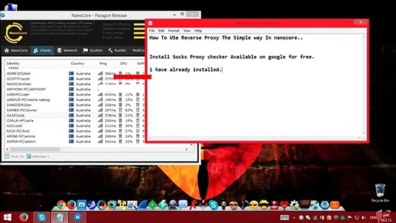Reverse proxy nanocore