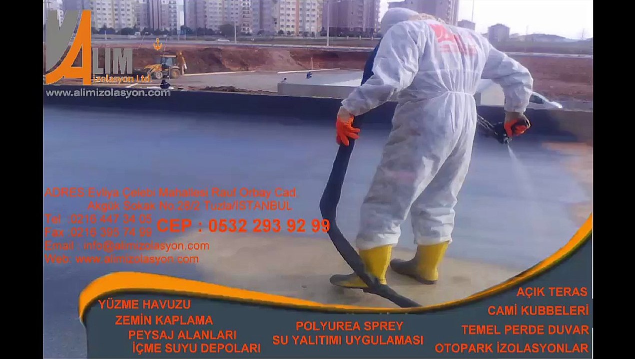 ALİM İZOLASYON AÇIK TERAS POLYUREA SPREY SU YALITIMI UYGULAMASI İRTİBAT 0532 293 9299