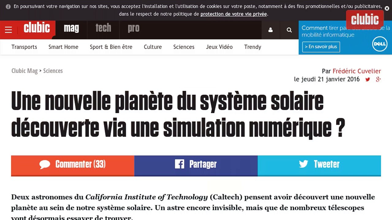 Une neuvième planète pour notre système solaire ?