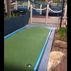 A couple of Putt Putt trick shots from Uncle Pete. Chaises dad.