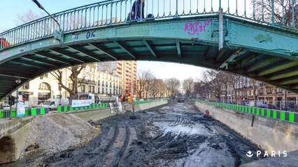 Nettoyage canal Saint-Martin en timelapse
