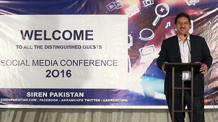 Anchor and Journalist Zulfiqar Rahat Addressing in Social Media Conference 2016