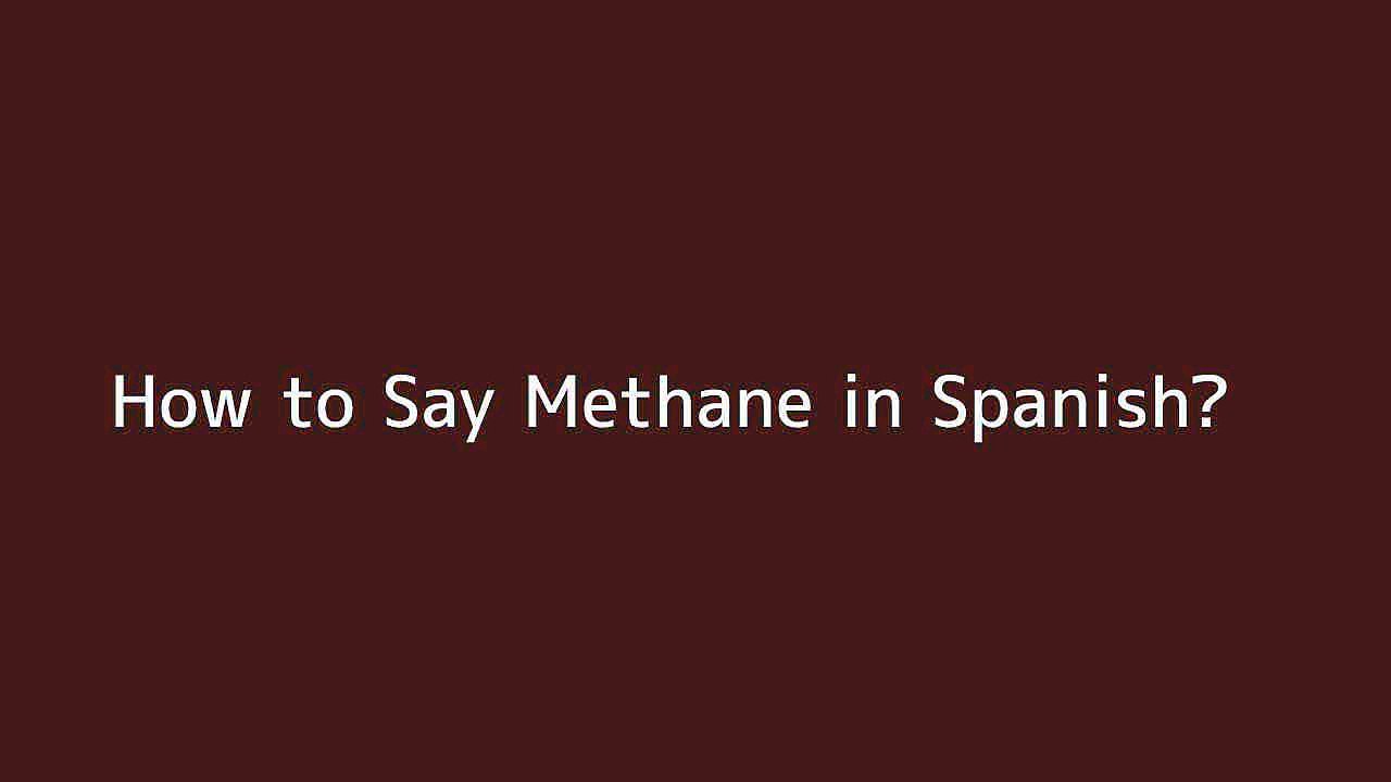 How to say Methane in Spanish