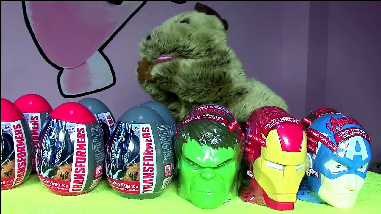 Transformers Avengers Surprise Eggs/Heads + Surprise Egg Game Kids Toys
