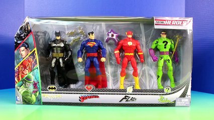 Total Heroes Batman Superman Flash & The Riddler Action Figures With Play-Doh Playdoh