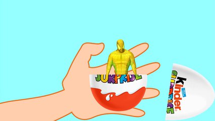 Spiderman Animated Kinder Surprise Eggs for Learning Colors Learn Colours for Children