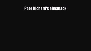 [PDF Download] Poor Richard's almanack [PDF] Online