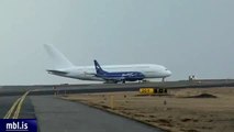 A380 cross wind landing in Iceland Big Planes