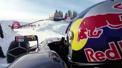 Max Verstappen en F1 sur des pistes de ski