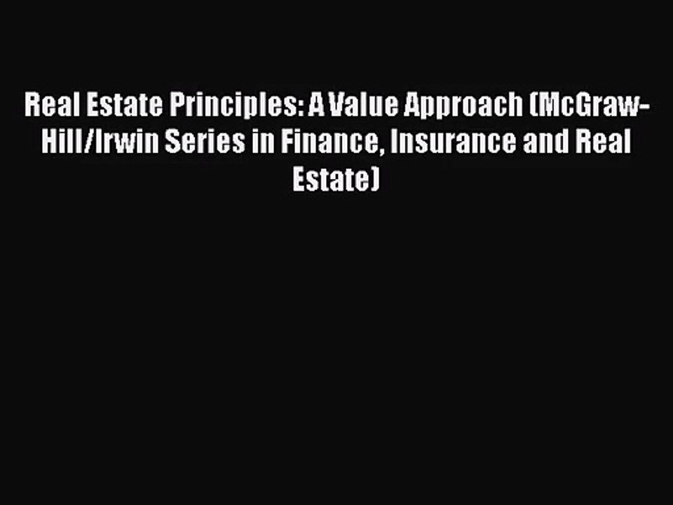 [PDF Download] Real Estate Principles: A Value Approach (McGraw-Hill/Irwin Series in Finance