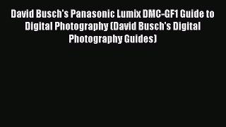 [PDF Download] David Busch's Panasonic Lumix DMC-GF1 Guide to Digital Photography (David Busch's