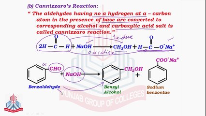 Reactions of Carbonyl Compounds ( Cannizzaro's Reaction )