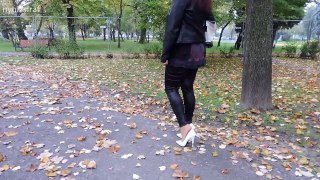 Autumn outfit with high heels