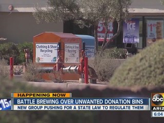 Battle brewing over unwanted donation bins