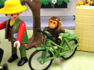 Curious George Rides a Bike Playmobil Stop Motion