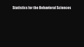 [PDF Download] Statistics for the Behavioral Sciences [Read] Online