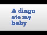 A dingo ate my baby meaning and pronunciation