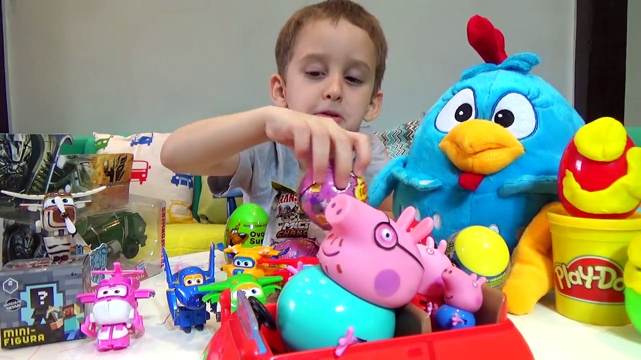 Super Wings Pig George Peppa Pig Em Português Galinha Pintadinha Massinha Ovos Surpresas -