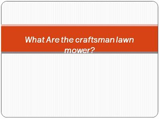 craftsman lawn mower