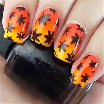 how to make nail beautifull amazing beauti full nail makeup Mini-Tutorial- Gradient Fall Leaves - beauty tips for girls