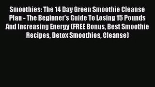 [PDF Download] Smoothies: The 14 Day Green Smoothie Cleanse Plan - The Beginner's Guide To