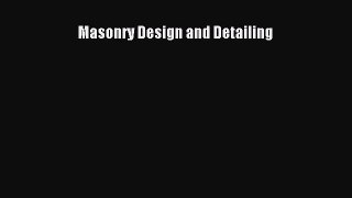 Download Masonry Design and Detailing Ebook Free