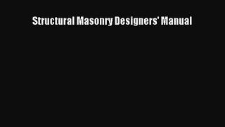 Download Structural Masonry Designers' Manual PDF Free