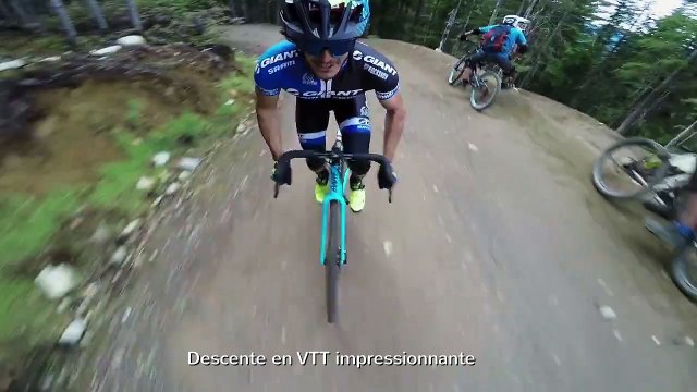 Descente en VTT impressionnante avec un vélo de route !