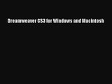 [PDF Download] Dreamweaver CS3 for Windows and Macintosh [PDF] Full Ebook