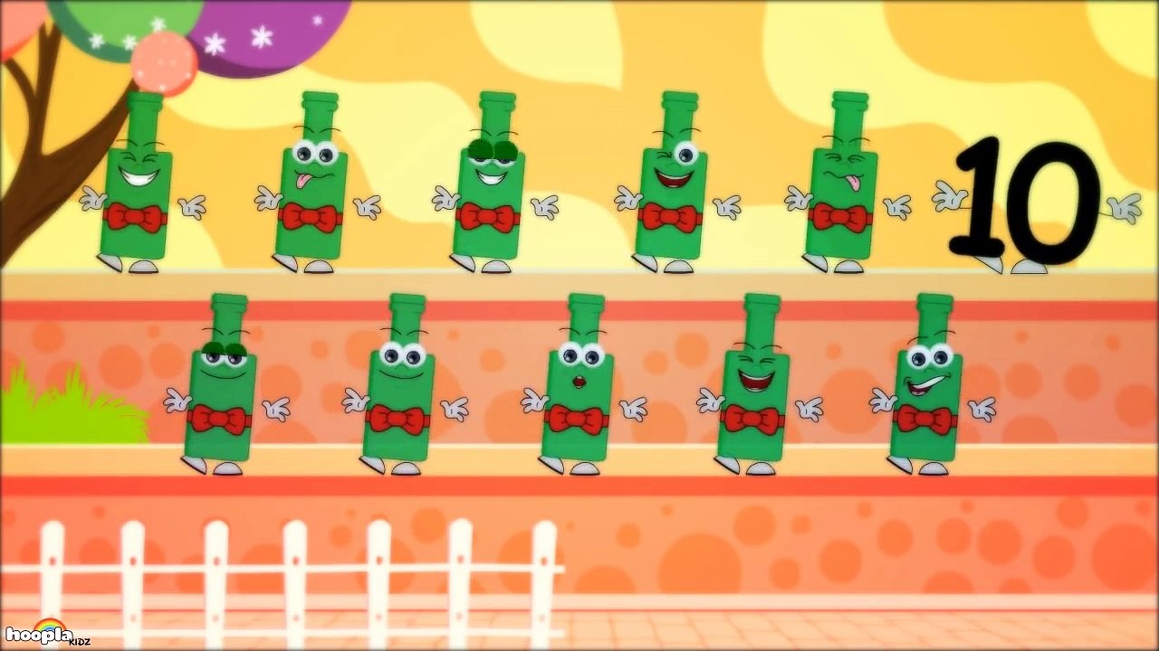 Ten Green Bottles | Nursery Rhymes | Fun Rhymes by Hooplakidz