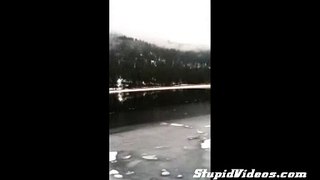 Falling Through Ice While Ice Fishing