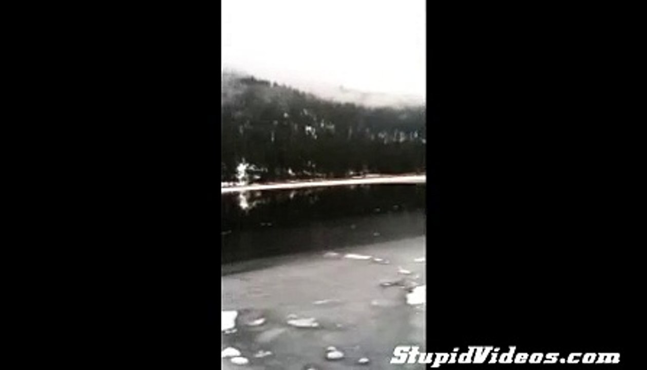 Falling Through Ice While Ice Fishing