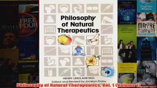 Download PDF  Philosophy of Natural Therapeutics Vol 1 Volume 1 FULL FREE