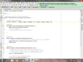 Display list in android using ListActivity