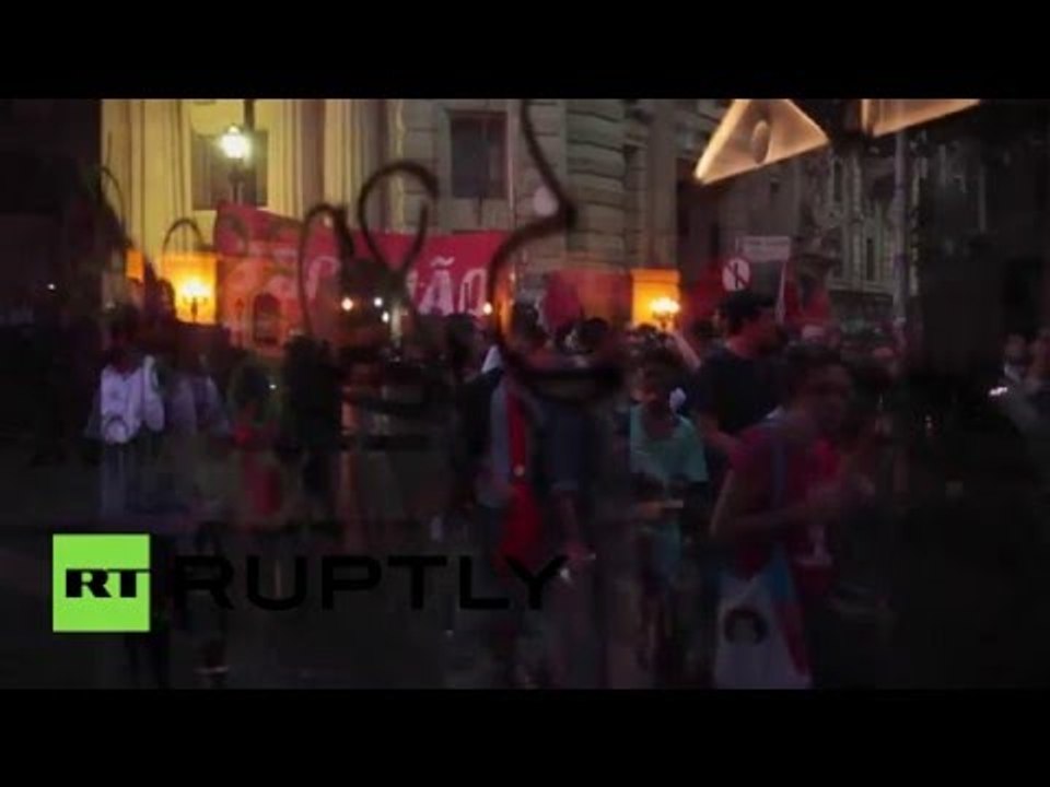 Police fire rubber bullets, teargas to disperse transport fare protesters in Brazil