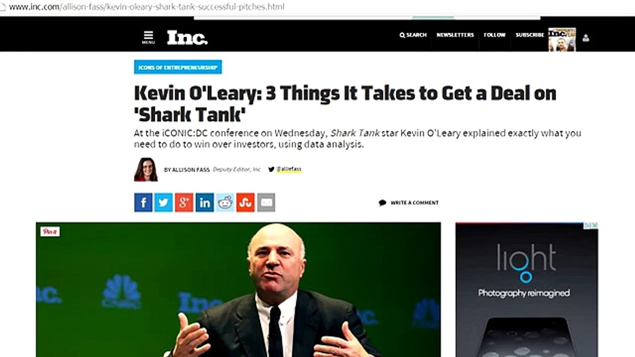 3 Things It Takes to Get a Deal on Shark Tank Kevin O'Leary Inc 2015