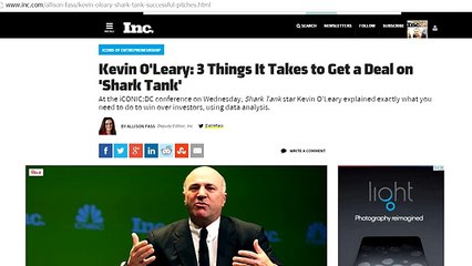 3 Things It Takes to Get a Deal on Shark Tank Kevin O'Leary Inc 2015