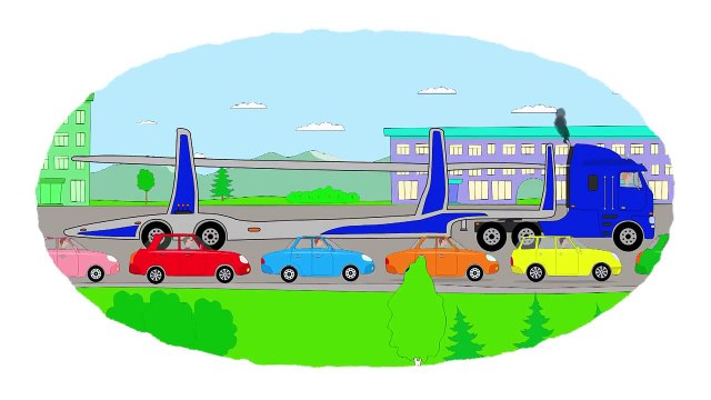 Мультик - Раскраска. Учим Цвета - Автомобильные тягачи - Мультики про машинки