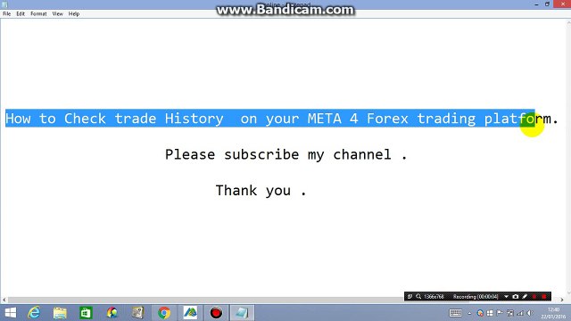 How to Check trade History on your META 4 Forex trading platform