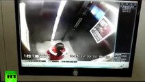 Lucky girl narrowly escapes falling ceiling in elevator in China