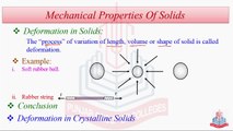 Mechanical Properties of Solids , Elasticity , Strain  &  stress