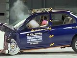 1999 Kia Sephia moderate overlap IIHS crash test