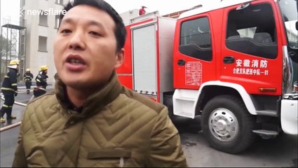 Considerate driver takes his flaming truck to fire station