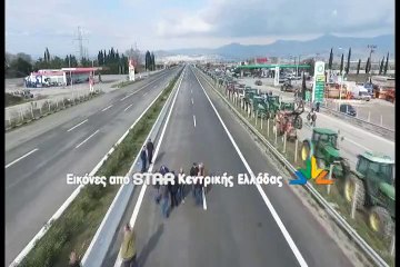 Πλάνα από drone στο μπλόκο της Ανθήλης