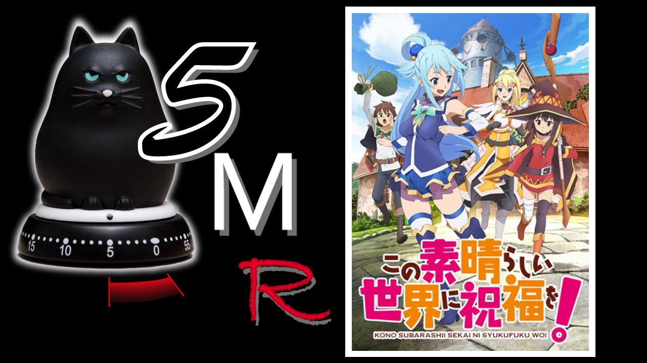 5 minutes season anime - winter 2016 - kono subarashii sekai ni shukufuku wo! - konosuba god's blessing on this wonderful world!