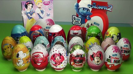 Descargar video: 28 Surprise Eggs Kinder Surprise Minnie Mouse Mickey Mouse Cars 2 Disney Pixar