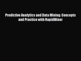 [PDF Download] Predictive Analytics and Data Mining: Concepts and Practice with RapidMiner