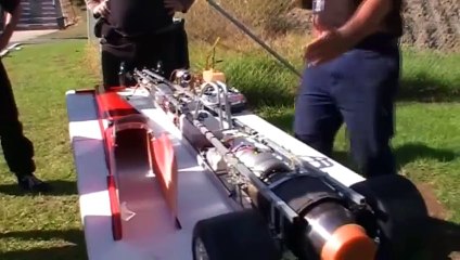 Smithy's 1/
scale Rc jet dragster... after burner demo.  Hobby And Fun